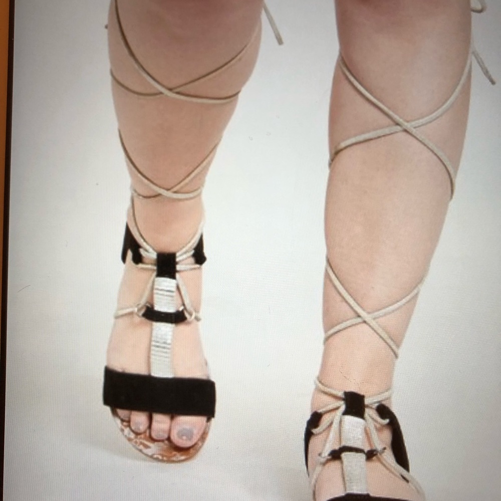 Free People Black Gladiator Sandal Sz 7